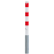 Barrier posts | Steel tube 70 x 70 mm | removable, with triangular locking mechanism | hot-dip galvanized and white coated withthree red reflecting stripes | without eyelet